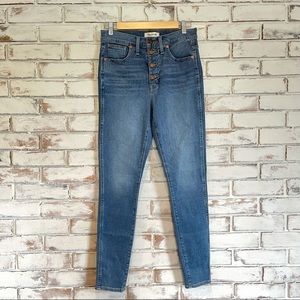 Madewell 10” high rise skinny jeans button fly NWT size 28